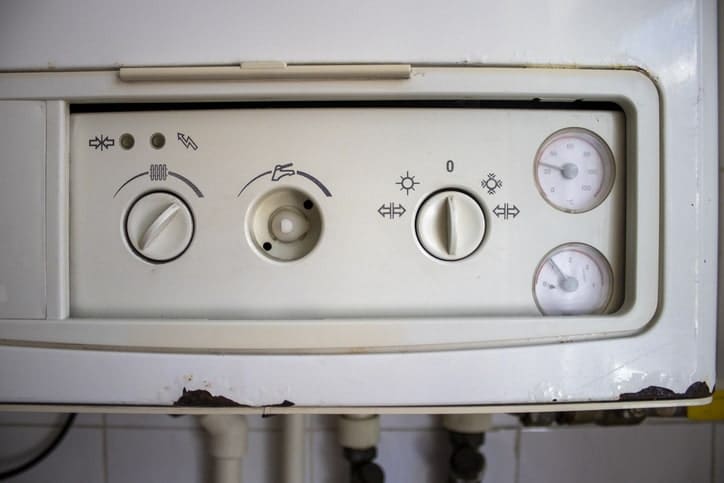 close up of central heating system